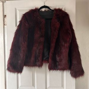 FREE PEOPLE JACKET FUX FUR